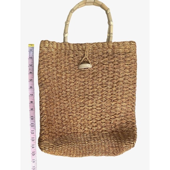 Boho Woven Straw Purse Beach Vacation Tan Bag Resort Tropical - Picture 8 of 12